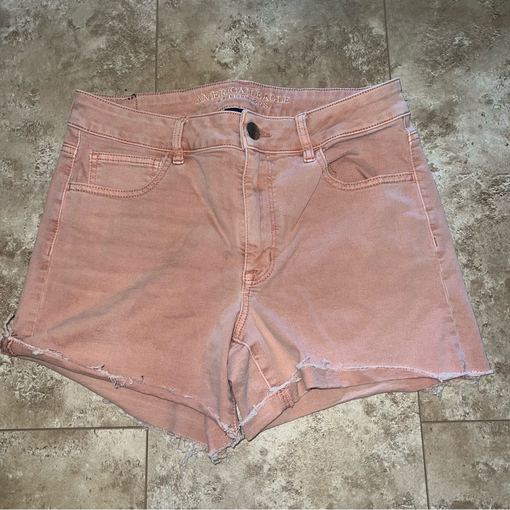 American Eagle pink jean shorts